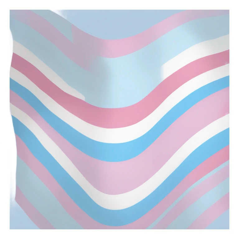 transgender pride flag with five horizontal stripes: light blue, pink, white, pink, and light blue sticker