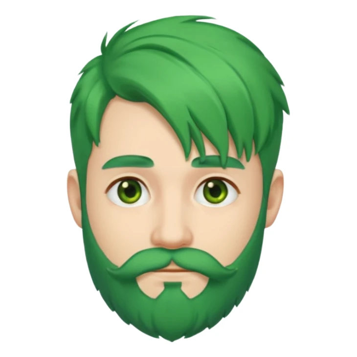 green hair and beard man sticker