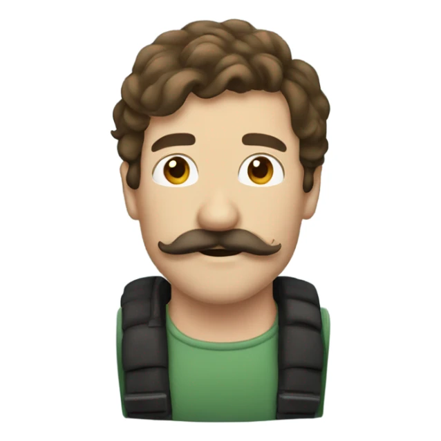 Mustache man brown hair snorkel  sticker