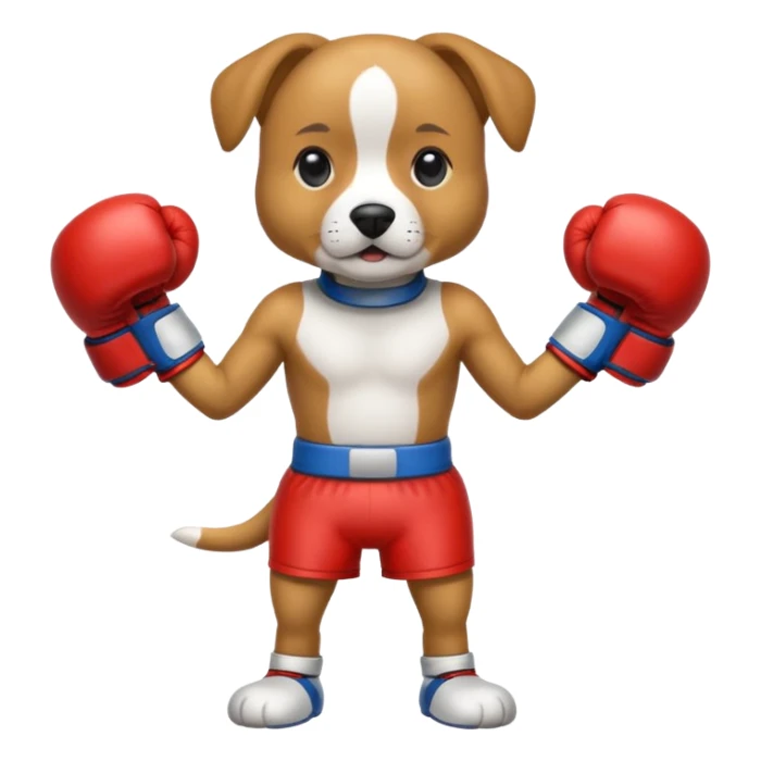 dog with boxing gloves full body sticker