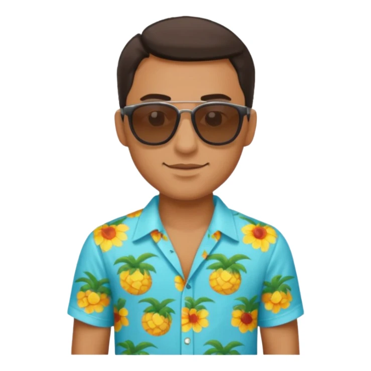 man with sunglasses and summer shirt sticker