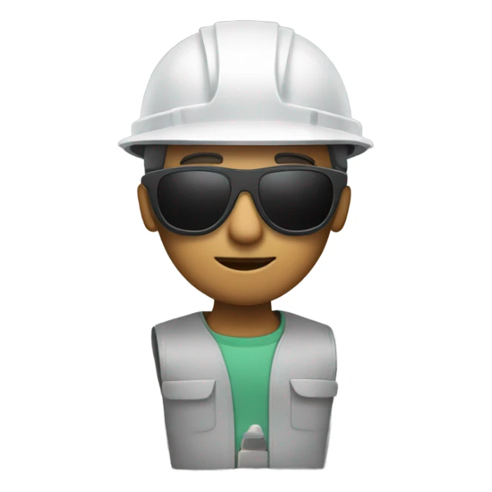 Engineer wearing a sunglasses and helmet sticker