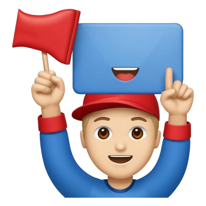 cheering sign sports in blue (#00A3E0) and red (#F9423A) sticker