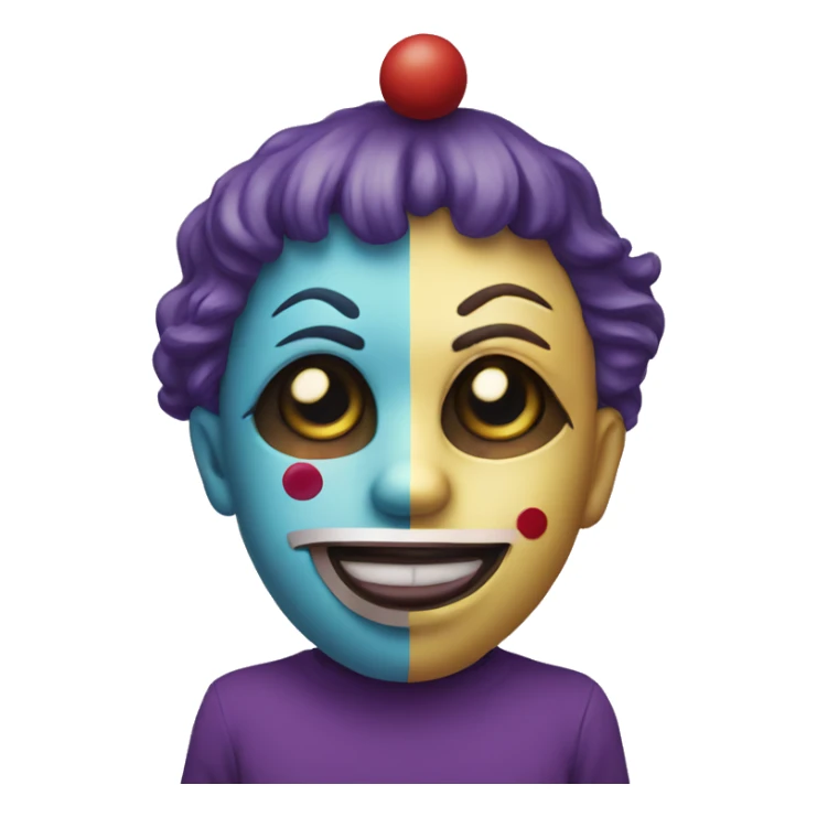Shy face with a mask of a clown sticker