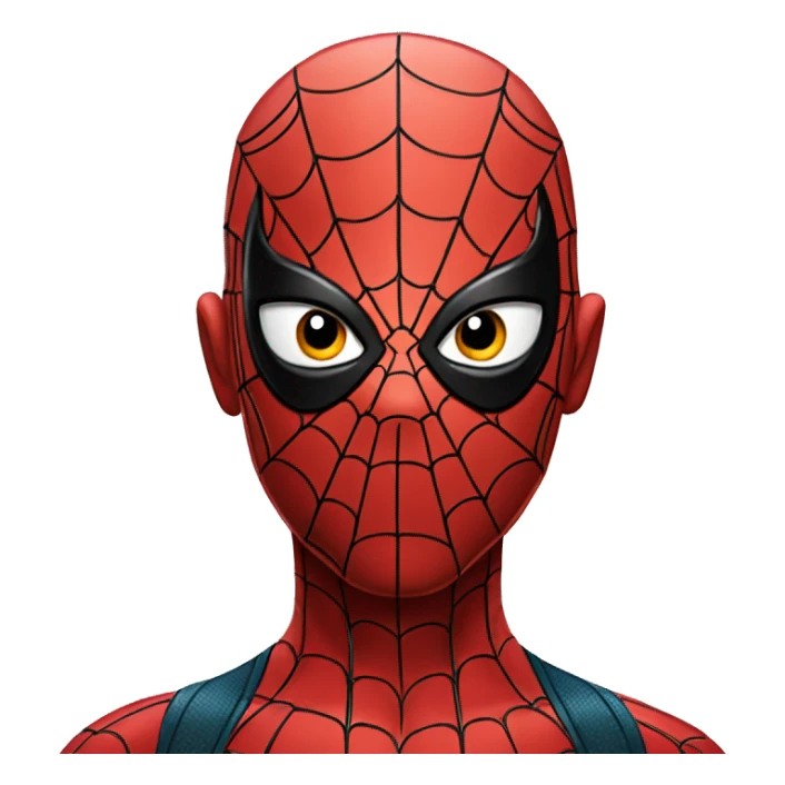 Spiderman head mostly black with lines of red an no hair iron spider sticker