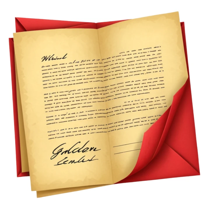 Premium contract golden paper signed and sealed sticker