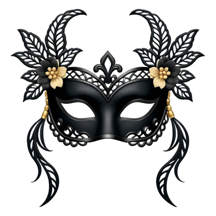 Un masque de balle masqué en dentelle noir sticker