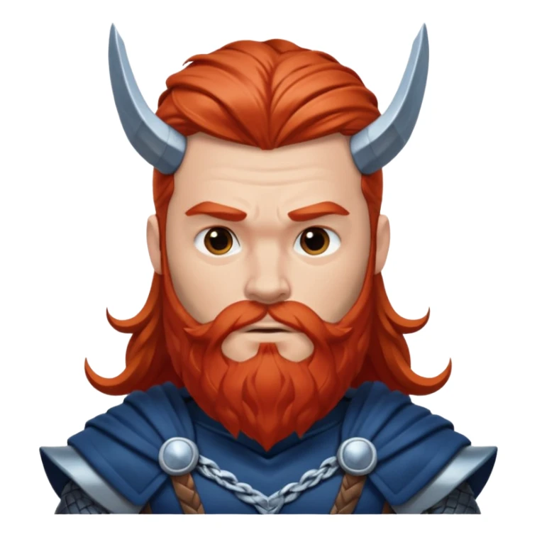 Thor, Thunder God from Norse Mythology with long red and beard, dark blue and silver outfit sticker