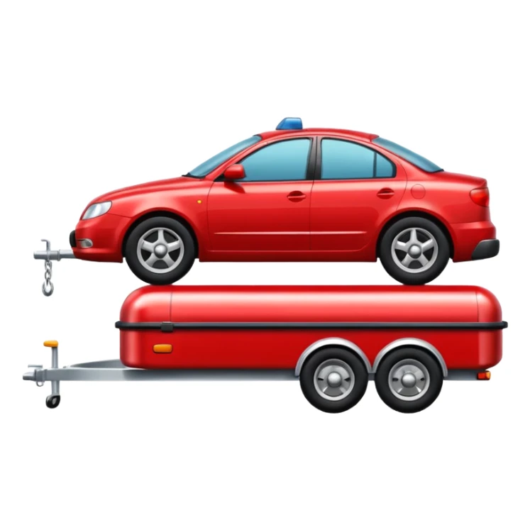 car towing a trailer with towbar sticker