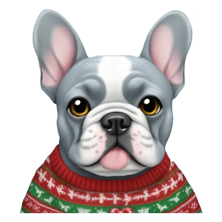 Blue French bulldog Christmas sweater  sticker