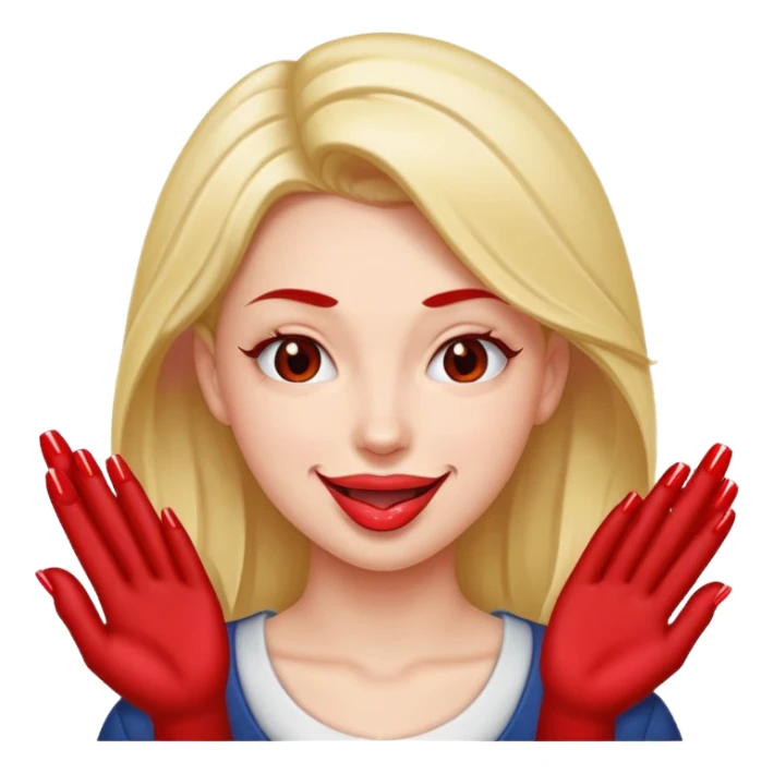 Smirking with tongue out and nails   sticker