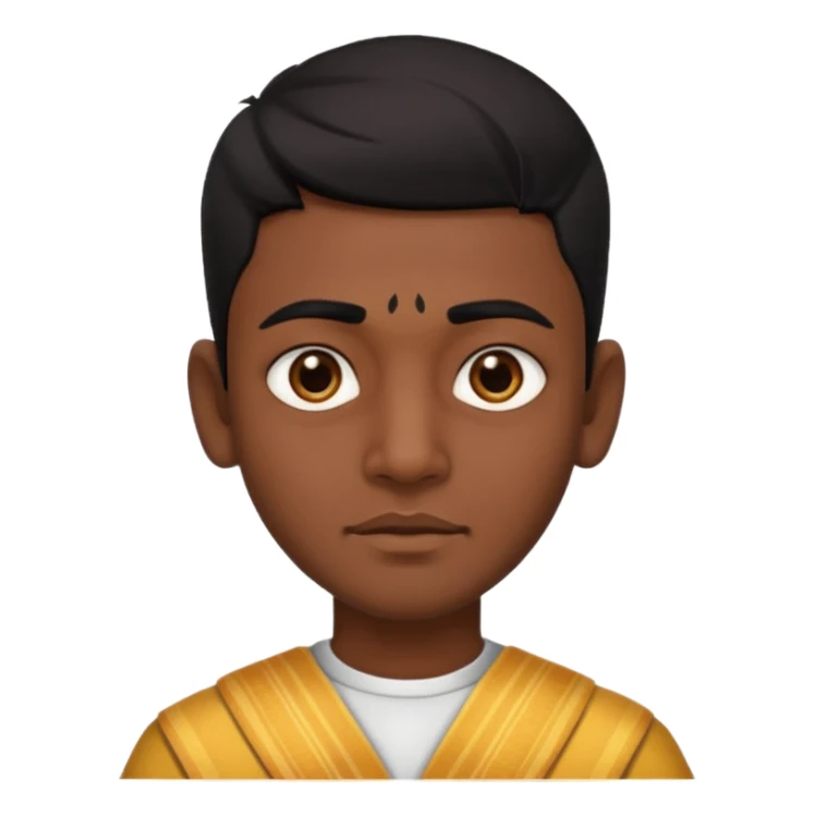 a guy thats south Indian and has a triangle face no beard because he is a kid and dark skin sticker