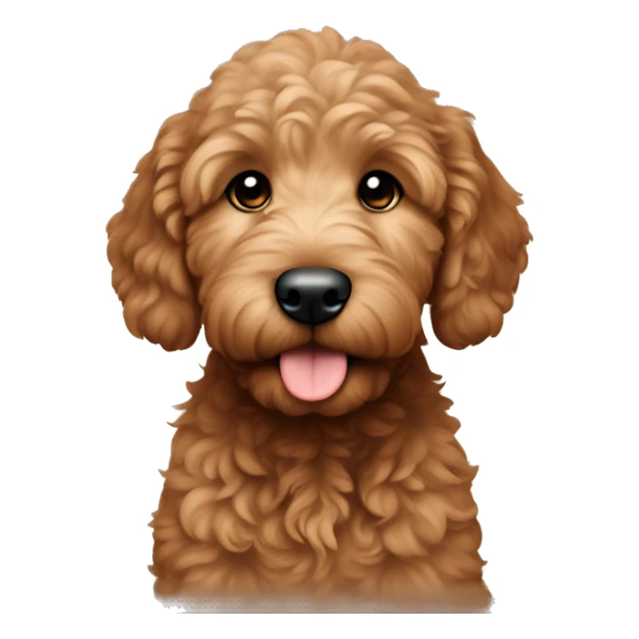 Little brown golden doodle puppy sticker
