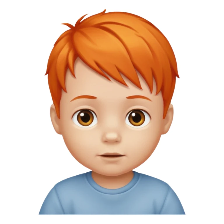 baby boy orange hair sticker