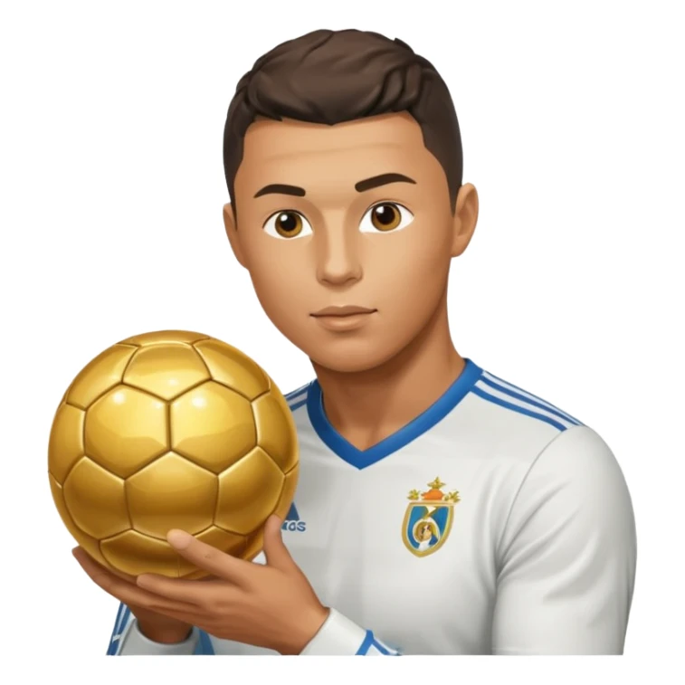 Ronaldo kissing a golden ball sticker