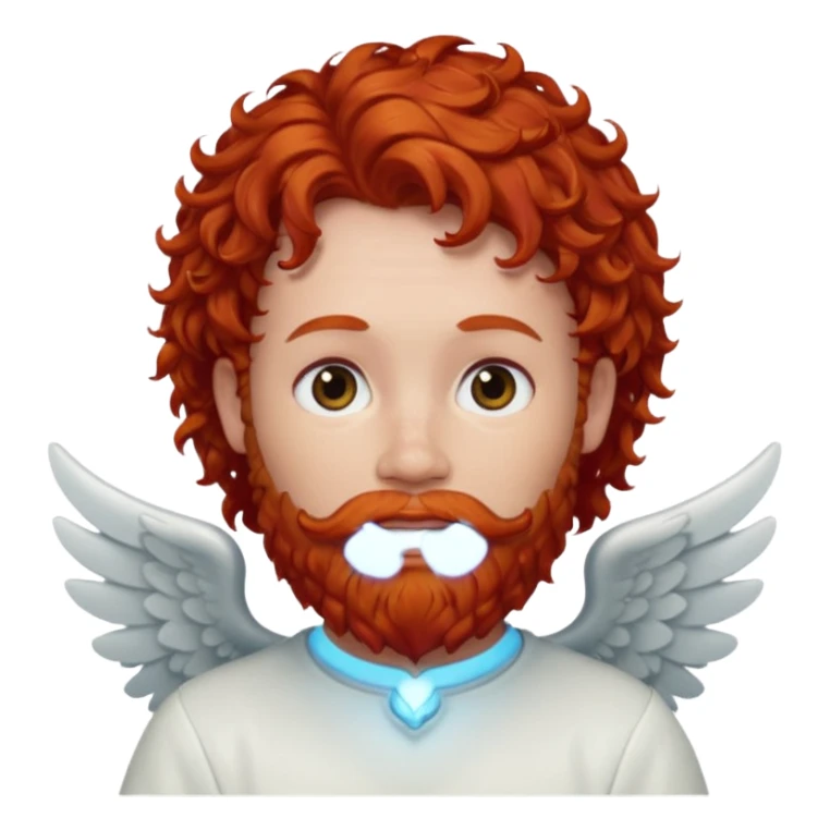 angel with red curly hair and red beard sticker