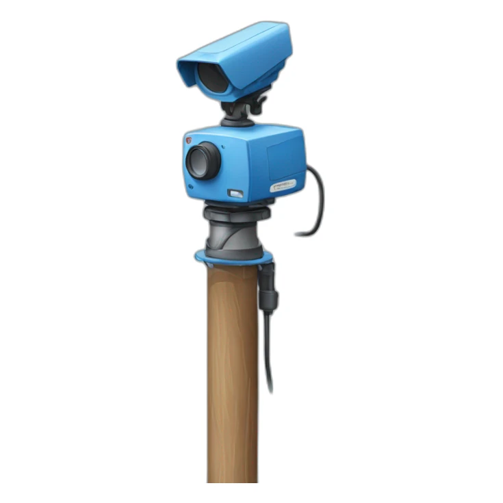 bluewroker-working-in-a-pole-with-a-monitoring-camera sticker