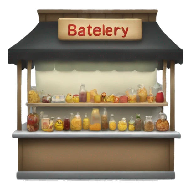 bactery in bottle and food stall sticker