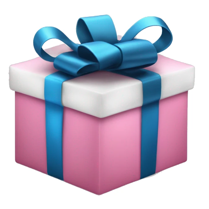 caja de regalo, azul, rosado, negro, blanco y dorado sticker