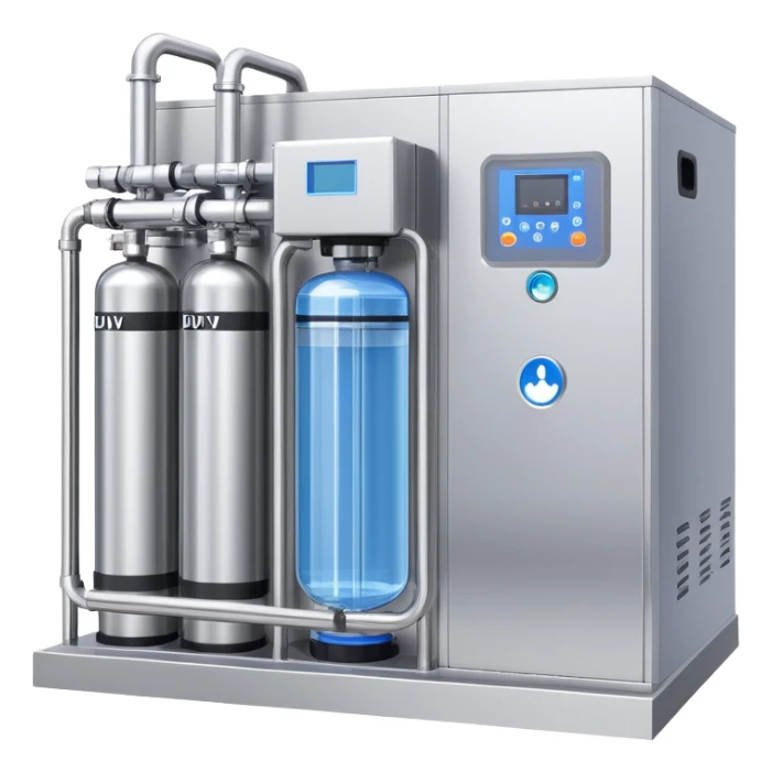 DUV water purification system with ultraviolet disinfection chamber sticker
