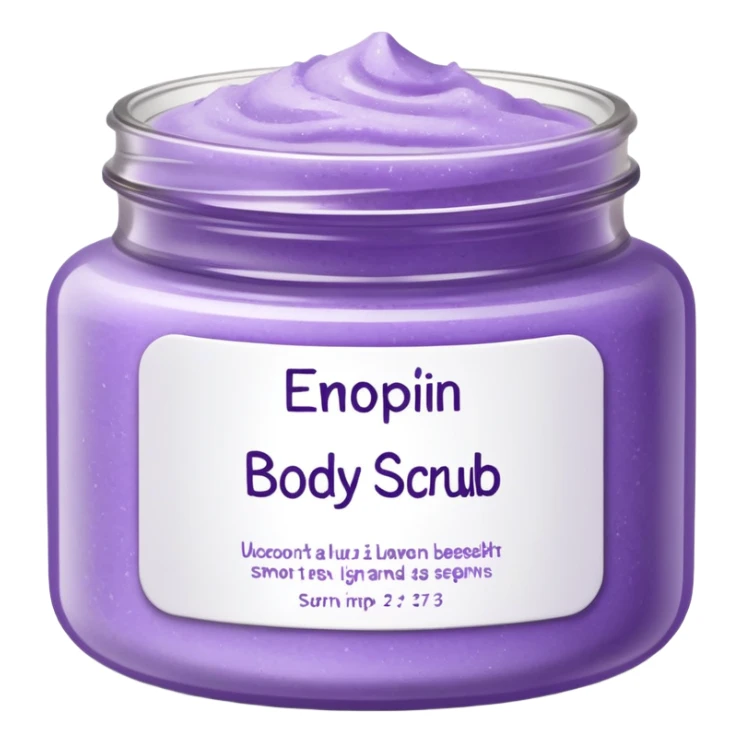 Light Lavander body scrub inscription sticker