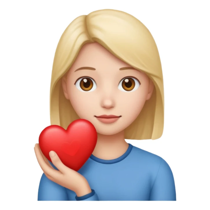 the photo is holding a heart emoji. sticker