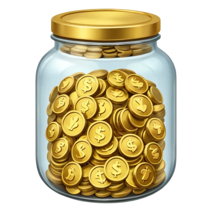 jar full of coins with nothing on them sticker