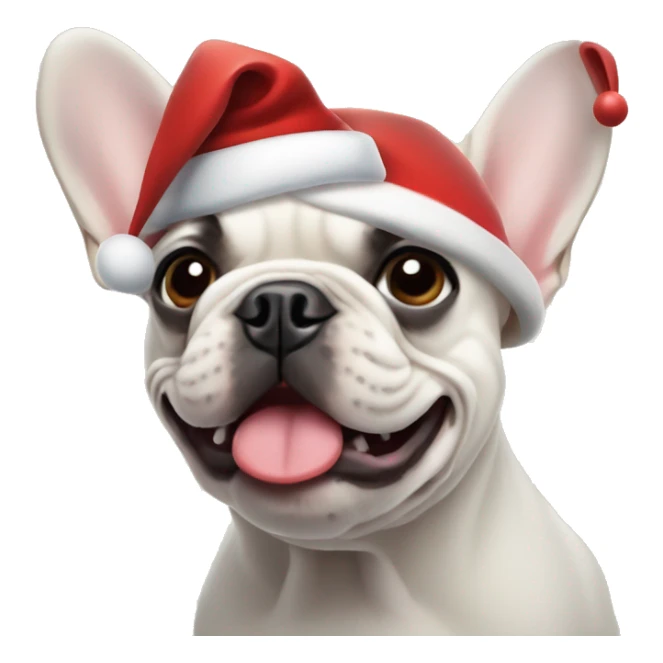 French bulldog with Christmas hat  sticker