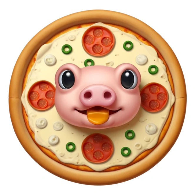 Pizza with pig nose and frog eyes sticker