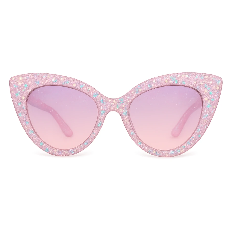 girly sparkling sunglasses, pastel colors, no background sticker