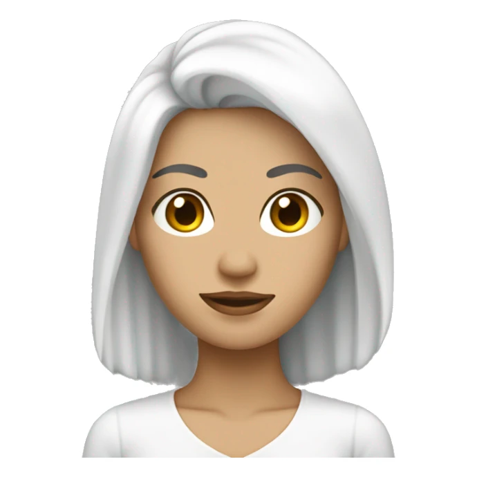 Mujer de piel blanca con pelo rizo negro sticker