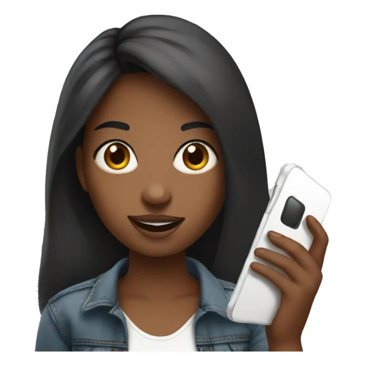 selfie of girl with phone sticker