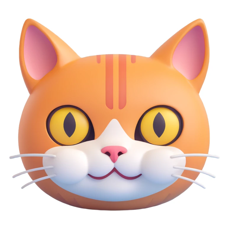 cute and trendy emote of a cat face with a human body, clear background sticker