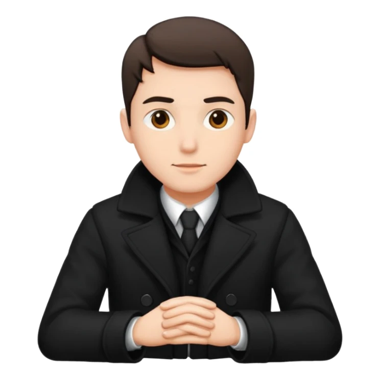 Man in black coat, sitting sticker