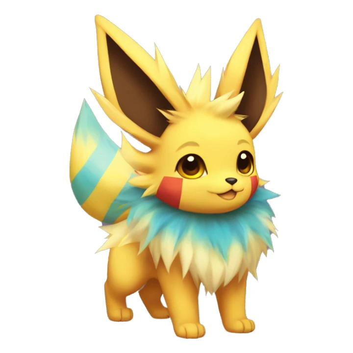 Jolteon-Flareon-Eevee with colorful stripes full body sticker