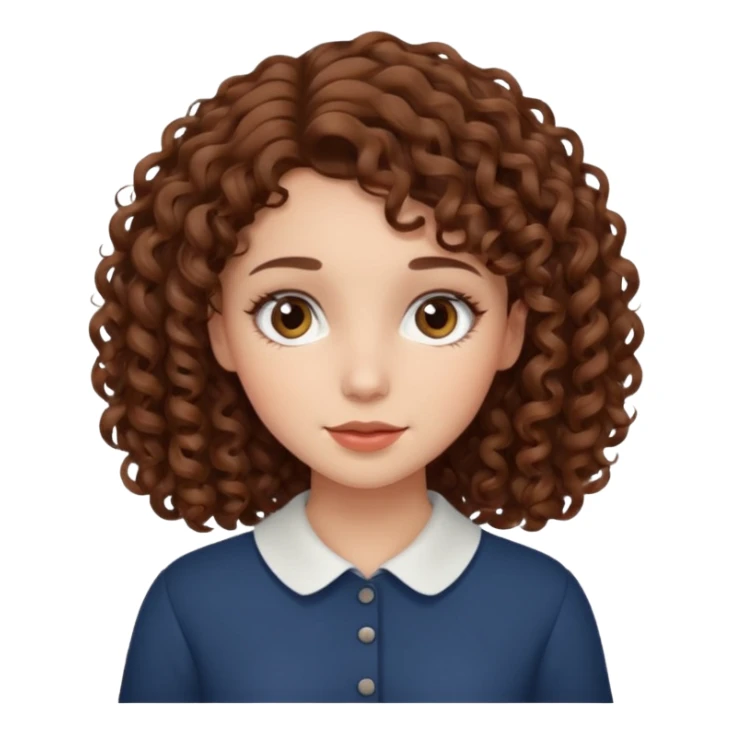 fun cute loud popular pretty girl modest curly brown hair sticker