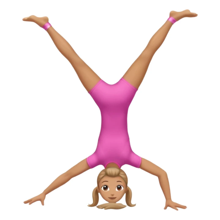 	A gymnast is doing a cartwheel in a pink T-shirt. sticker