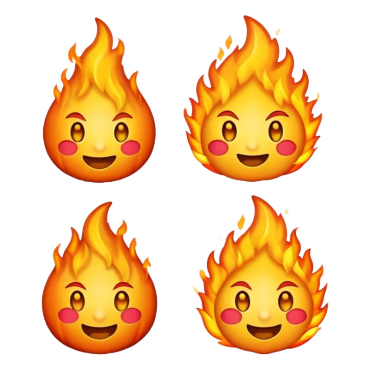 Emojis cara de fuego  sticker