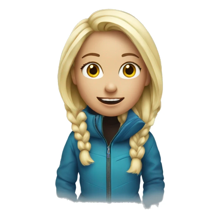 Snowboarding blond girl sticker