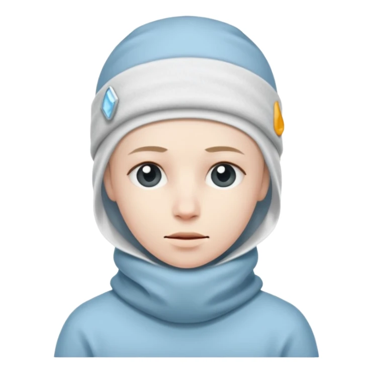 A person with headaches and a cold pack on the head sticker