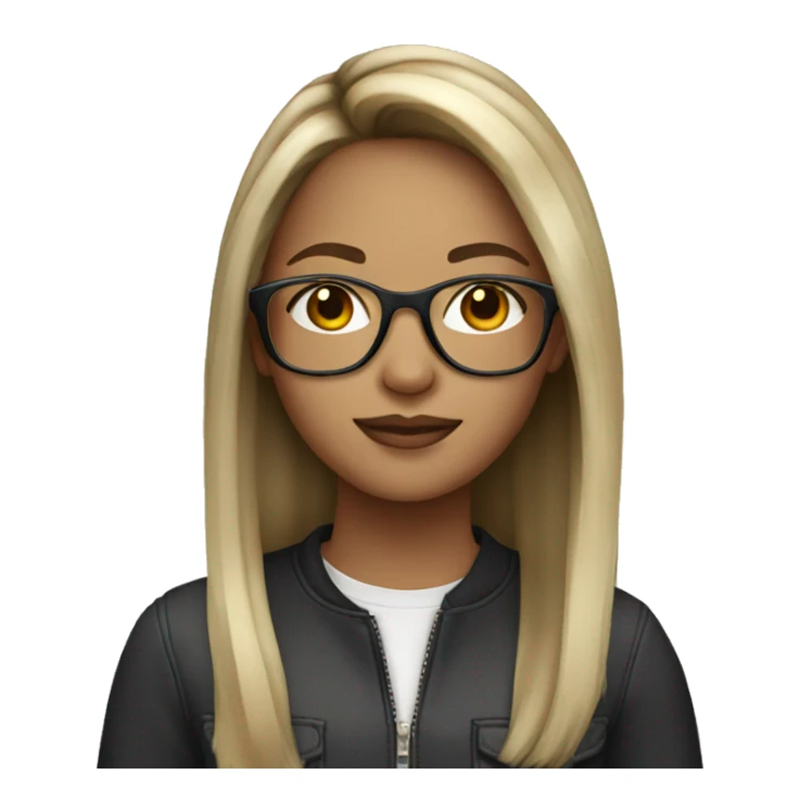 Brunette girl with blonde balayage hair with glasses sticker
