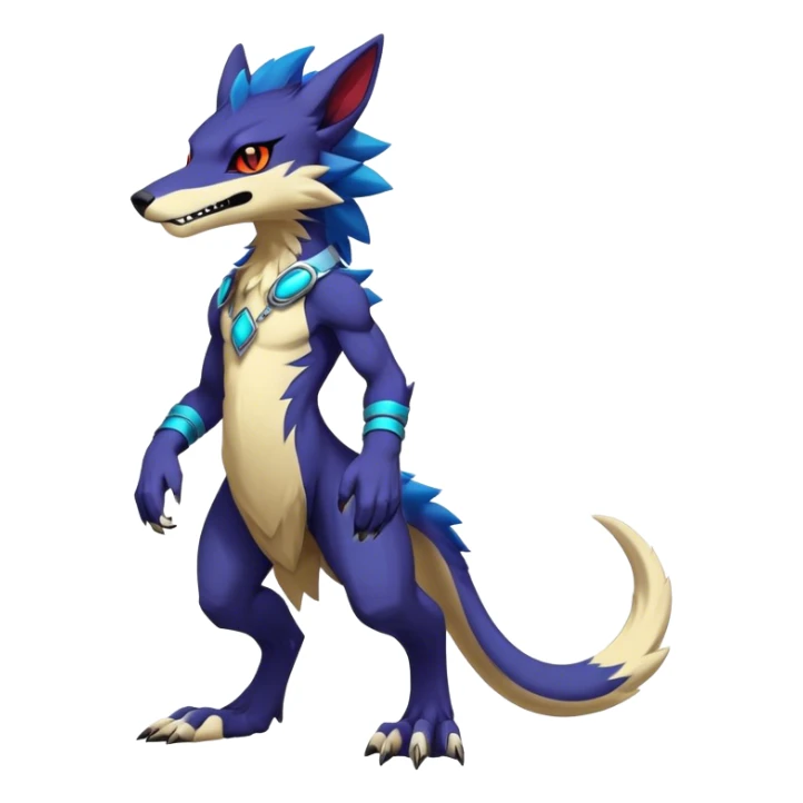 Epic Edgy Cute Colorful Modern Anthro Vernid-Protogen-Sergal-fursona-creature-animal full body sticker
