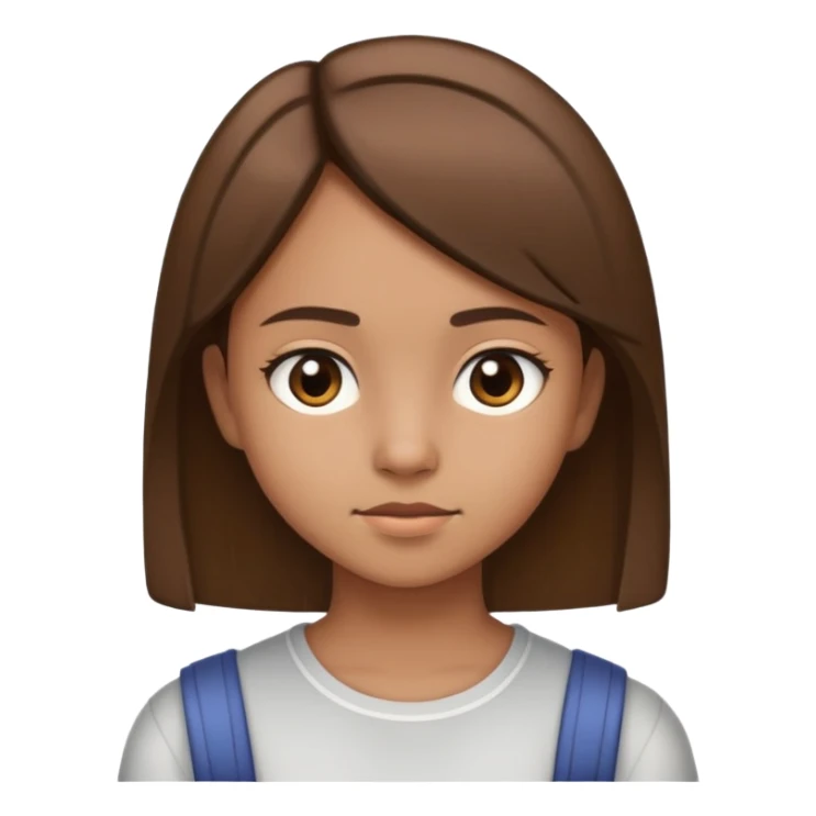 adolescente morenita clara, con cabello cafe lacio corto a los hombros  sticker