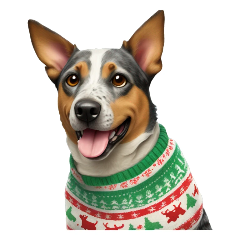 Australien cattle dog wearing christmas Sweater  sticker