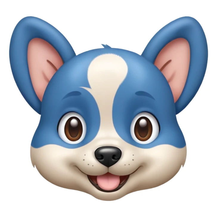 Bluey character, blue cartoon dog with rounded ears and happy expression sticker