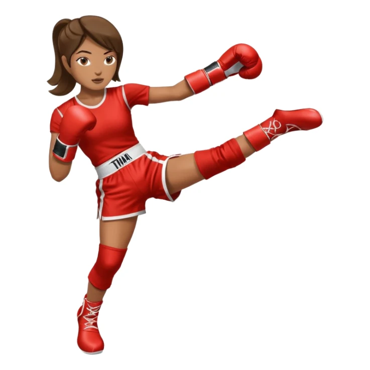 woman thai boxing click legs up in thai boxing suit sticker