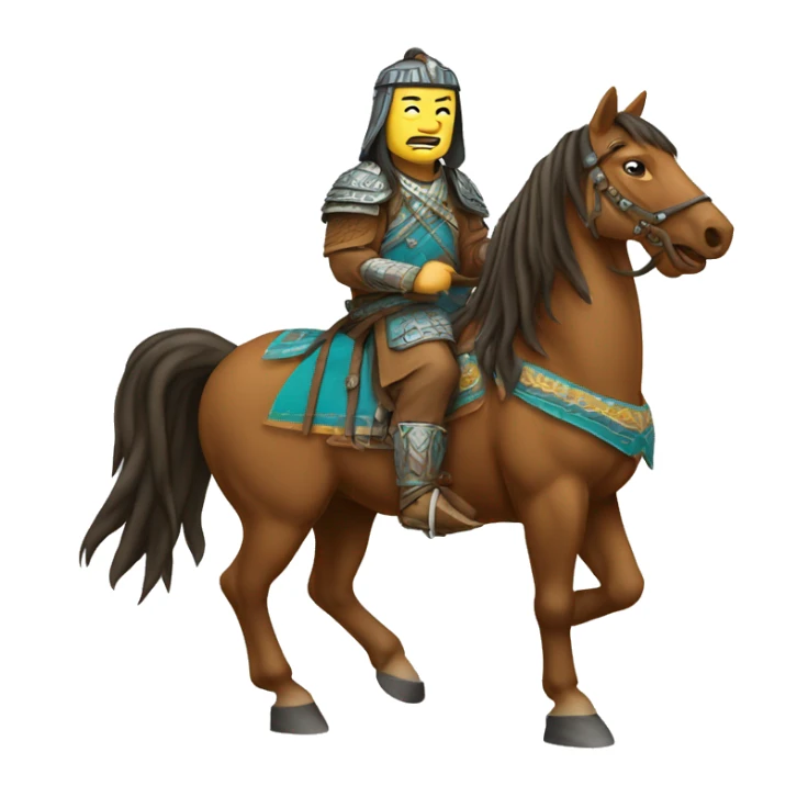legendary Genghis Khan on horse sticker