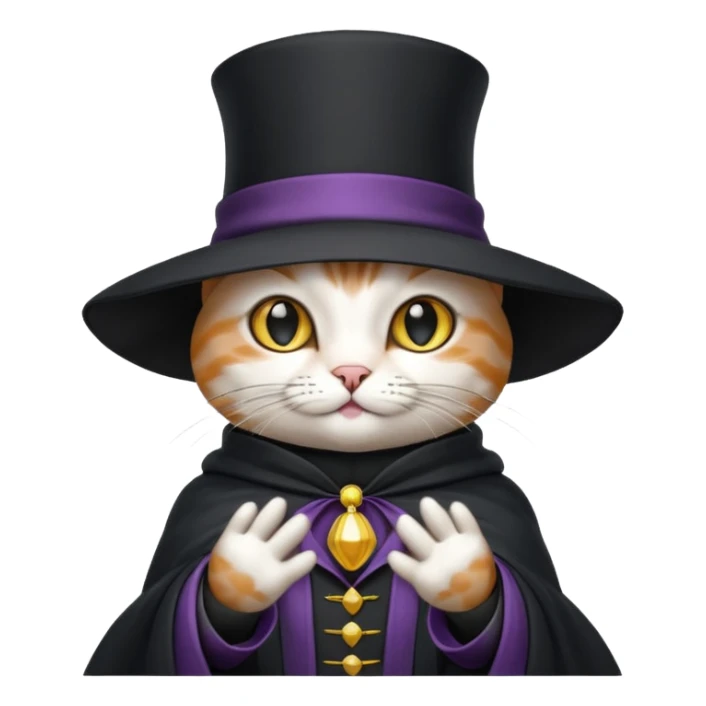 Chien magicien est chat avec un chapeau sticker