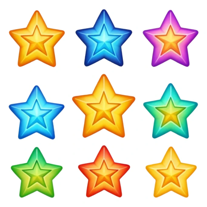 can you give me different designs of a star sticker