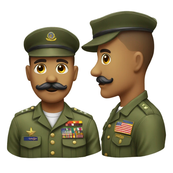 A military emoji with a mustache and his name is Salil sticker